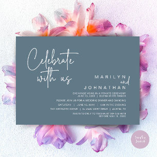 Convite Celebre conosco, Jantar de Elopement de Casamento