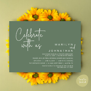 Convite Celebre conosco, Jantar de Elopement de Casamento