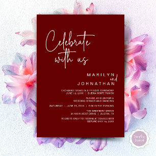 Convite Celebre conosco, Jantar de Festa de Casamento Inti