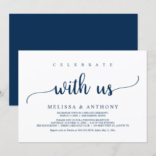 Convite Celebre conosco, jantar de fuga romântica de casam