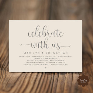 Convite Celebre Conosco Jantar de Recepção de Noiva Elegan