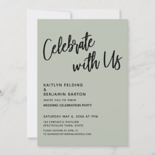 Convite Celebre Conosco! Manuscrito Sage Green Invitati