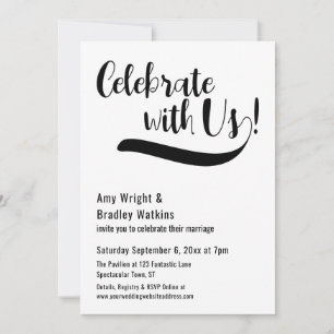 Convite "Celebre Conosco!" Recepção Após Casamento