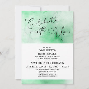 Convite Celebre Conosco Recepção Aquarela Verde Branco