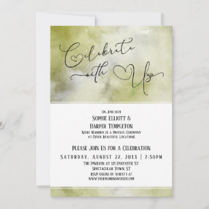 Convite Celebre conosco Recepção de Aquarela em Tons Terro