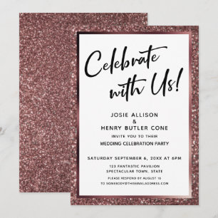 Convite Celebre Conosco! Recepção de Rosa Dourada Glitte