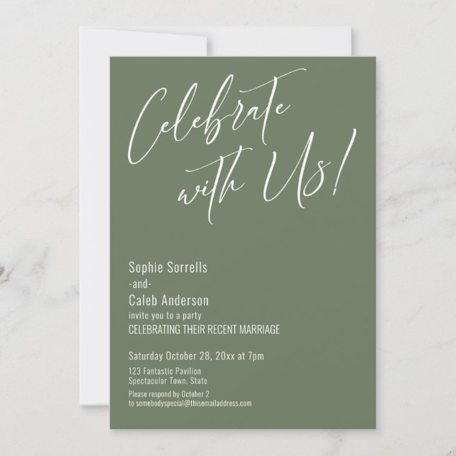 Convite Celebre Conosco! Recepção Moderna e Elegante de Az (Frente)