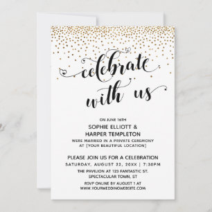 Convite Celebre Conosco Recepção-Only Confete Dourado