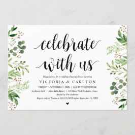 Convite Celebre conosco, Verdura, Jantar de Rehearsal