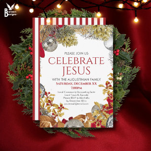 Convite CELEBRE JESUS Coroa de Natal Festa de Natal