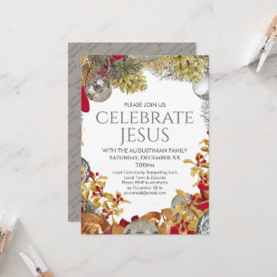 Convite CELEBRE JESUS Coroa de Natal Festa de Natal