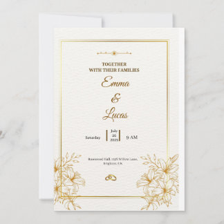 Convite Celebre o amor com este elegante casamento