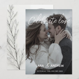 Convite Celebre o Amor Personalizado Simples Casamento Mod