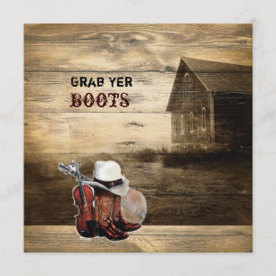 Convite Celeiro Rústico de Madeira Celeiro de Casamento no