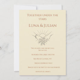 Convite Celestial Desert Wedding Invitation Boho