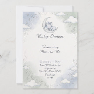 Convite Celestial Dream Elephant Baby Shower
