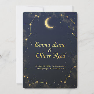 Convite Celestial Gemini Wedding Invitation Elegant Double