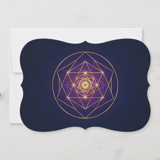 Convite Celestial Golden Mandala — Balance in the Infinite (Frente)