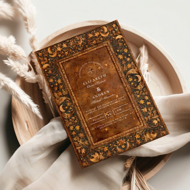 Convite Celestial Gothic Baroque Wedding (Criador carregado)