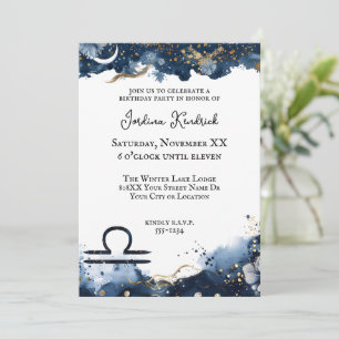 Convite Celestial Horoscópio Libra Aniversário