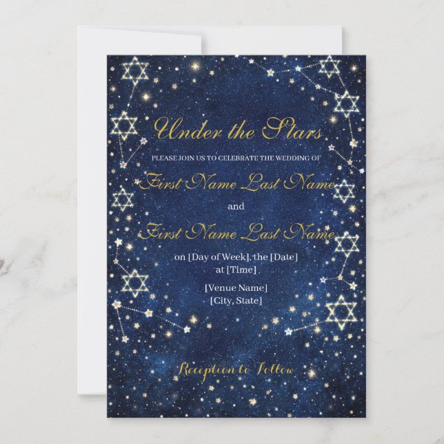 Convite Celestial Jewish Invitation  (Frente)