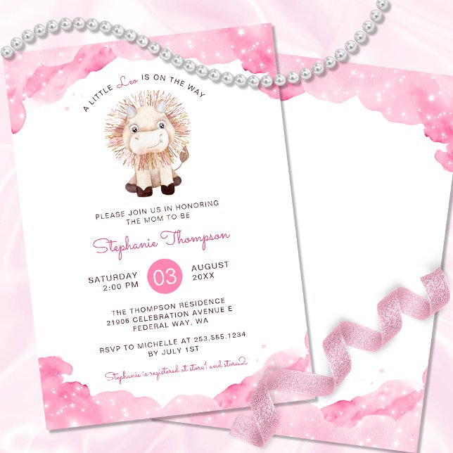 Convite Celestial Leo Astrology - Chá de fraldas (Celestial Leo Astrology Sign Baby Shower Invitation)