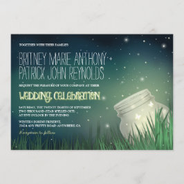 Convite Celestial Mason Jar Firefly Invites