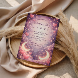 Convite Celestial Moon Hearts Valentine