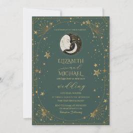Convite Celestial Moon Sun Frame Wedding