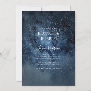 Convite Celestial Night Silver Brunch e Bubble