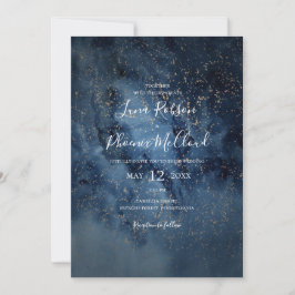 Convite Celestial Night Sky | Casamento Dourado
