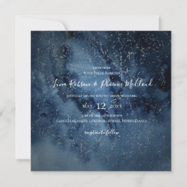 Convite Celestial Night Sky | Casamento prateado