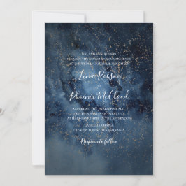 Convite Celestial Night Sky | Casamento Tradicional Dourad
