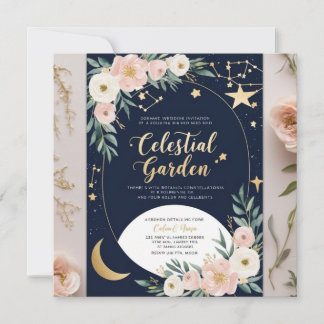 Convite Celestial para Casamento de Jardim