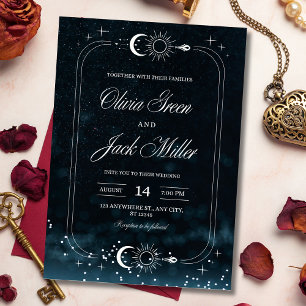 Convite Celestial para Casamento sob a Noite Estre