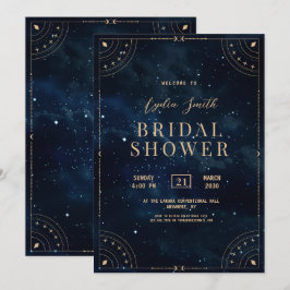 Convite Celestial para Chuveiro de Noiva Noite Est
