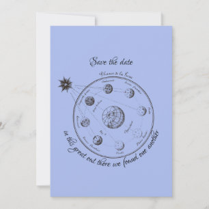 Convite Celestial Save the Date Classic Round Sticker