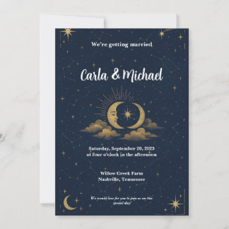 Convite Celestial Starry Night Wedding