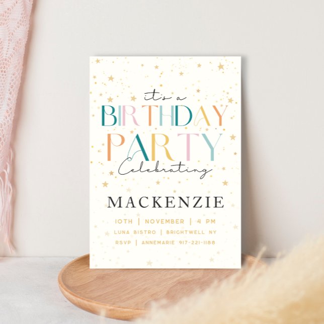 Convite Celestial Starry Sky Aniversário (Criador carregado)