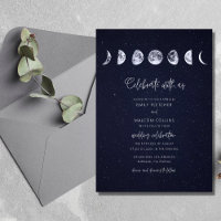 Celestial Starry Sky Moon Fases Comemoram Casament