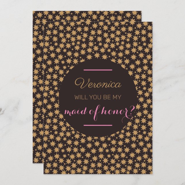 Convite Celestial Você Será Minha Madrinha de casamento Ro (Frente/Verso)