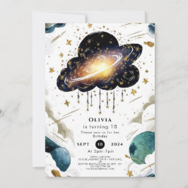 Convite Celestial Whimsy Space Aniversário