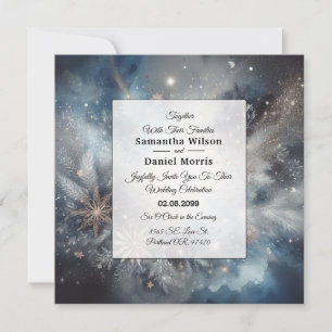 Convite Celestial Winter Midnight Sparkle Weds