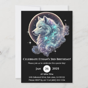 Convite Celestial Wolf Moon Birthday