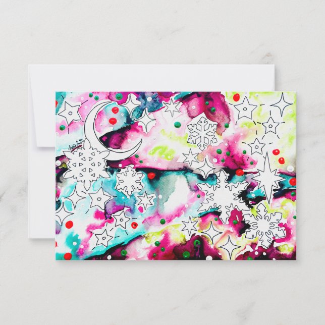 Convite Celestial Yule Card (Frente)