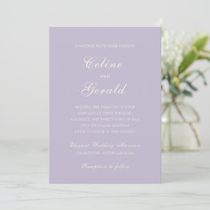 Convite Celine Lilac Elegant Wedding