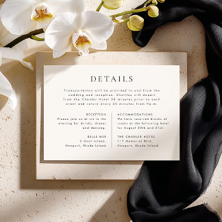 Convite CELINE Minimalist Wedding Details Enclosure Card