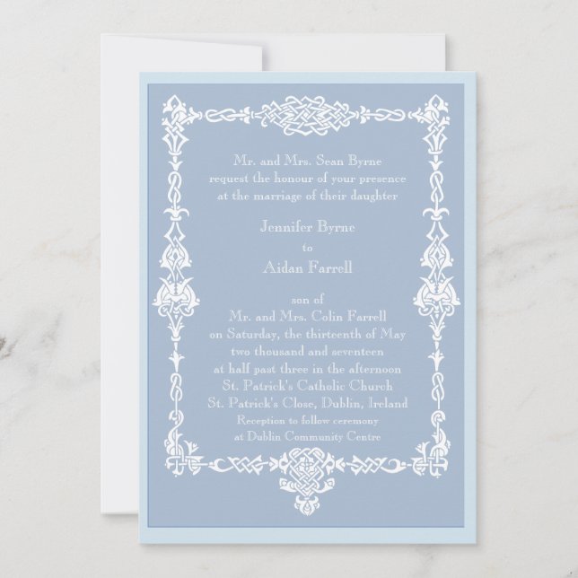 Convite celta do casamento do quadro - estilo 2 (Frente)