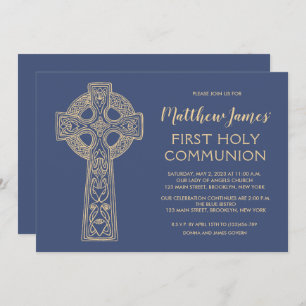 Convite Celtic Cross First Communitation for Boys