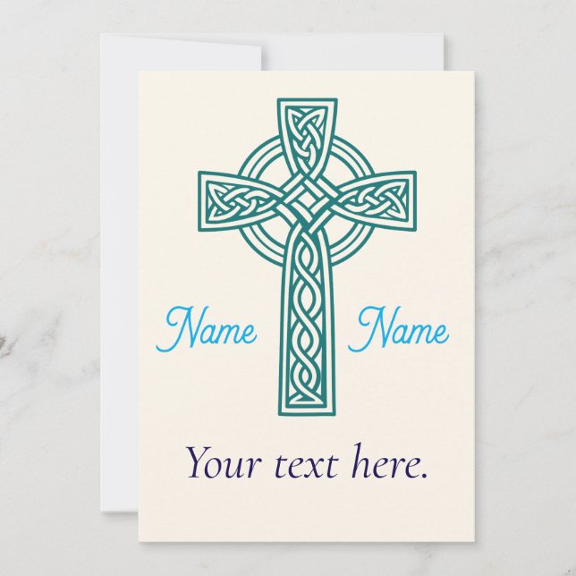 Convite Celtic Cross Invitation (Frente)